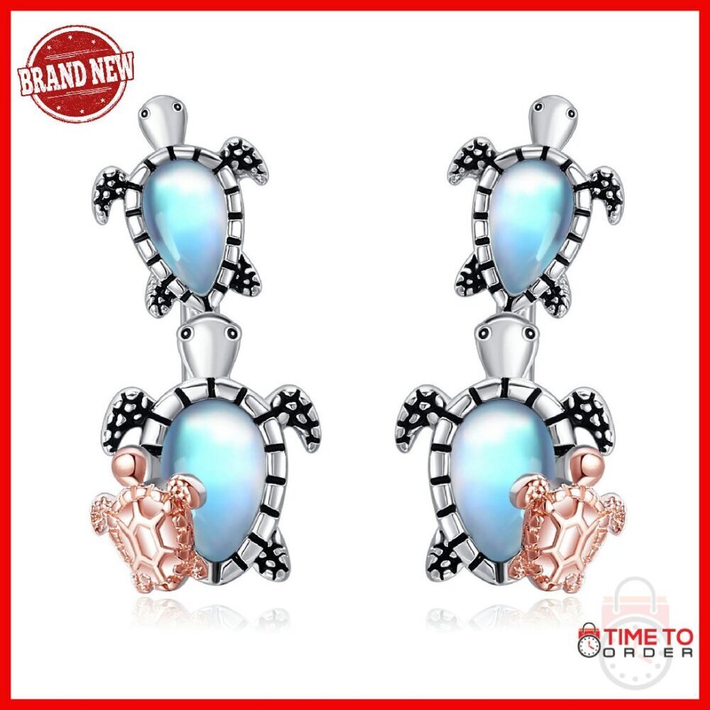 Sterling Silver Turtle Ear Climbers 925 Hypoallergenic Women's Jewelry